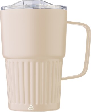 ARIOS Dvoustěnný cestovní termohrnek z recyklované nerezové oceli 450 ml, béžová