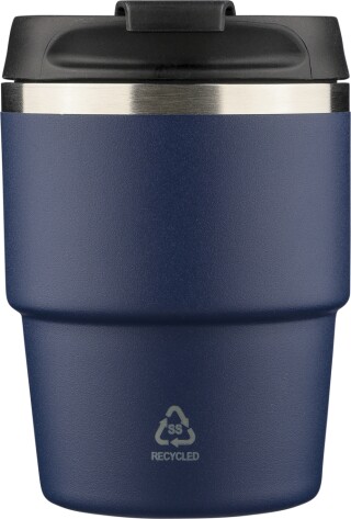 Dvoustěnný termohrnek z recyklované nerezové oceli, 175 ml, modrá