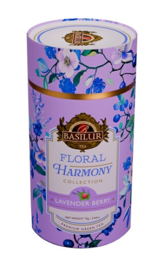 FLORAL Basilur Floral Harmony Lavender Berry papír 75 g - zelený čaj, ochucený, aromatizovaný, sypaný