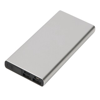 Hliníková powerbanka 10 000 mAh, stříbrná