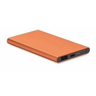 Hliníková powerbanka 4000mAh, oranžová