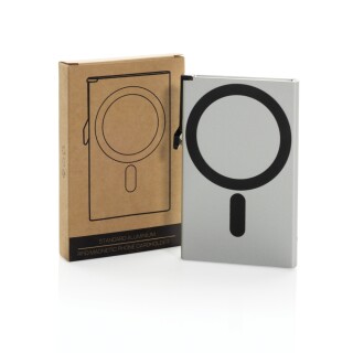 Hliníkové pouzdro na karty s RFID magnetem, stříbrná