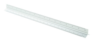 Hliníkové pravítko, 30cm a pět měřítek