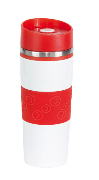 JAKOPEC Nerezový termohrnek o objemu 400ml, bílo červený