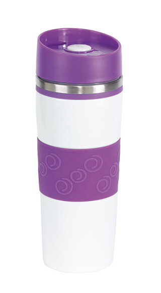 JAKOPEC Nerezový termohrnek o objemu 400ml, bílo fialový