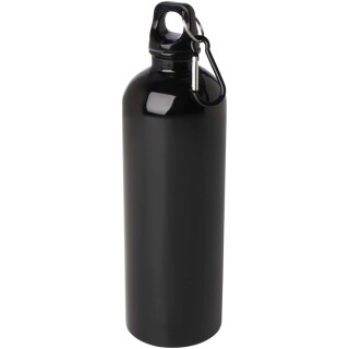 Jednostěnná láhev na vodu z nerezové oceli s karabinou 750ml, černá
