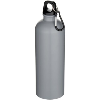 Jednostěnná matná láhev na vodu z nerezové oceli s karabinou 750ml, šedá