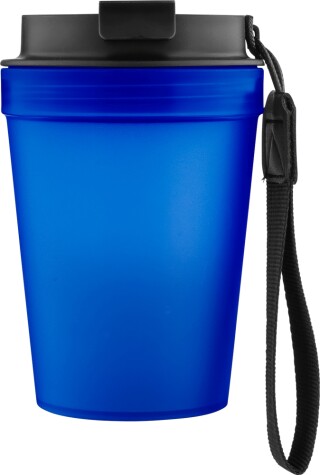 Jednostěnný termohrnek se šňůrkou na zápěstí 350 ml, tmavě modrá