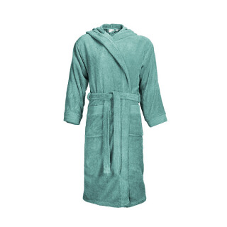 KALEBA Kvalitní župan s kapucí, modro šedá, L/XL
