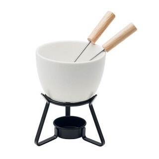 Keramická sada na fondue, bílá