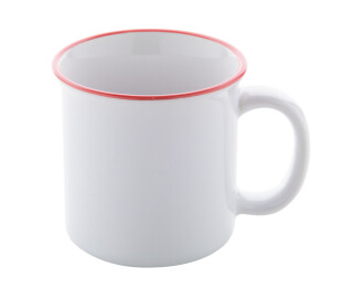 Keramický hrnek 300ml, pro sublimaci, červený okraj