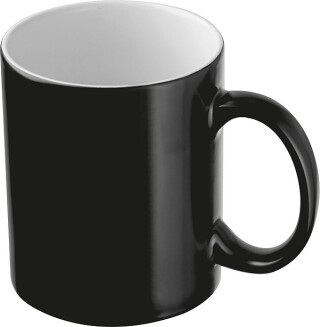 Keramický hrnek, 300ml, uvnitř bílý, z venku černý
