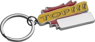 Kovový přívěsek na klíče "TOP ", červený