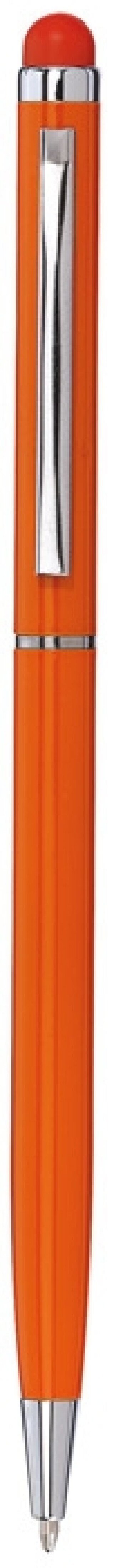 Propiska s černou náplní a stylusem, oranžová