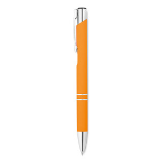 Propiska v pogumovaném vzhledu s lesklými doplňky, modrý inkoust, oranžová