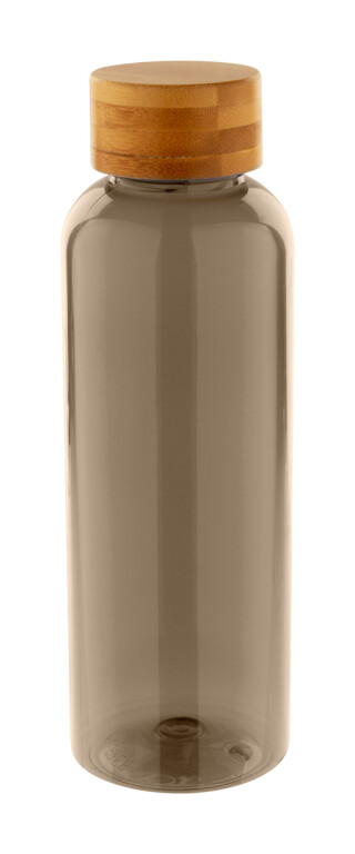 Láhev na pití z RPET s bambusovým víčkem, 500ml, černá