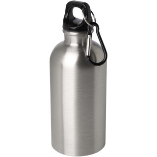 Láhev na vodu z nerezové oceli s karabinou 400ml, stříbrný