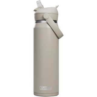 Láhev na vodu z nerezové oceli s výklopným brčkem 750ml, Světle šedá