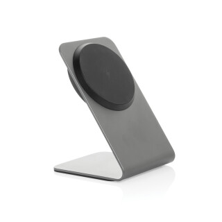 Magnetický bezdrátový stojánek 15W z RCS recyklovaného hliníku, šedá