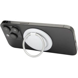 Magnetický držák na telefon z recyklovaného plastu s kroužkovým stojánkem, bílá