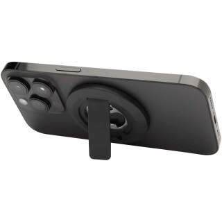 Magnetický stojánek na telefon z recyklovaného plastu s otvírákem na lahve, černá