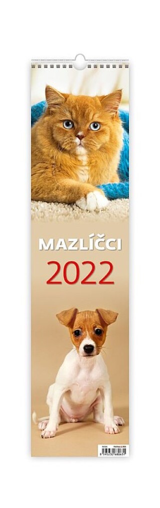 Mazlíčci 2027, nástěnný kalendář, prodloužená záda