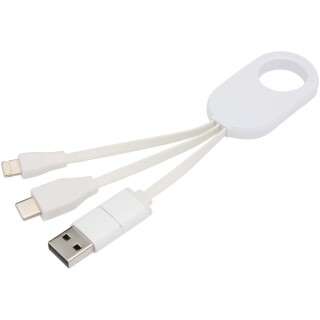 Nabíjecí kabel 4 v 1 z recyklovaného plastu, bílá