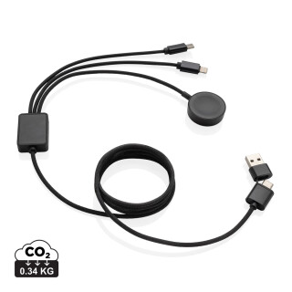 Nabíjecí kabel s nabíječkou hodinek 6 v 1 z RCS rPET, šedá