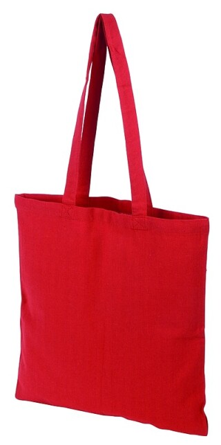 Nákupní taška s dlouhými uchy, recyklovaná bavlna a polyester, červená