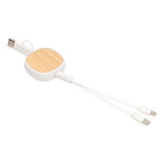 Navíjecí nabíjecí kabel s bambusovou plochou