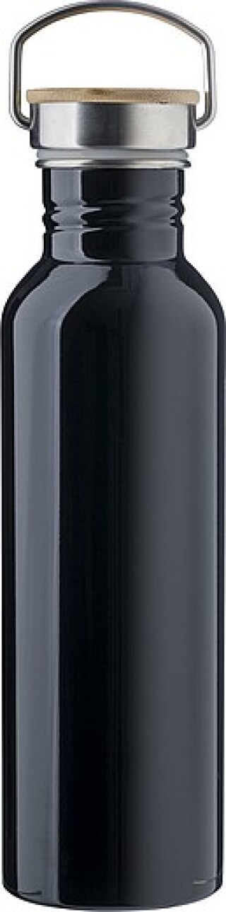 Nerezová láhev na pití, 700ml, šroubovací víčko, černá