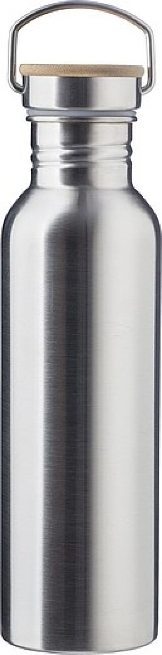Nerezová láhev na pití, 700ml, šroubovací víčko, stříbrná