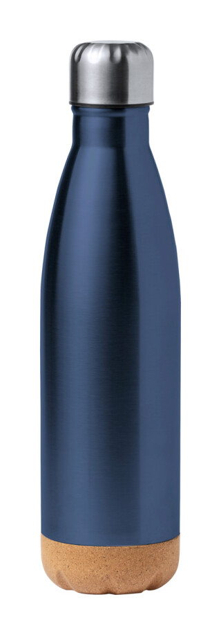 Nerezová láhev na pití s korkovým dnem, 750ml, tmavě modrá