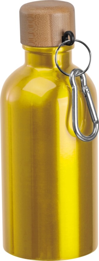 Nerezová láhev s karabinou 400 ml, žlutá