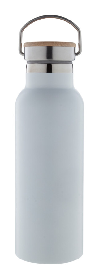 Nerezová termoska 500ml s bambusem na víčku, bílá