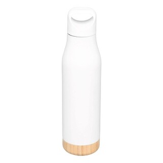 Nerezová termoska s bambusovým dnem, objem 500ml, bílá