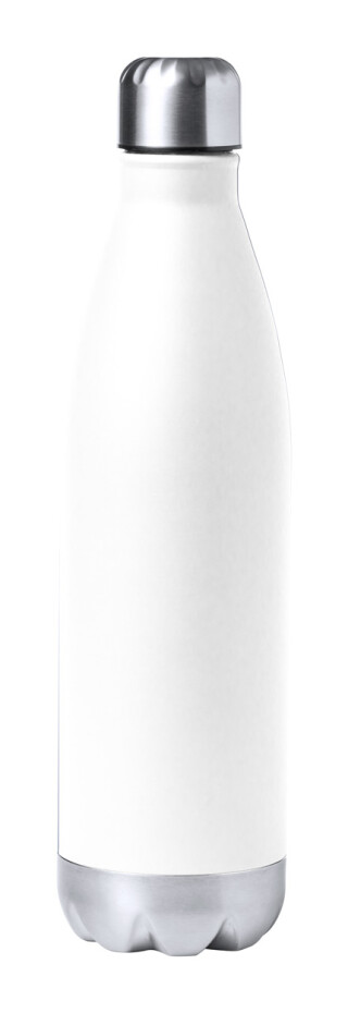 Nerezová termoska ve tvaru láhve, 750ml, izolovaná mědí, bílá