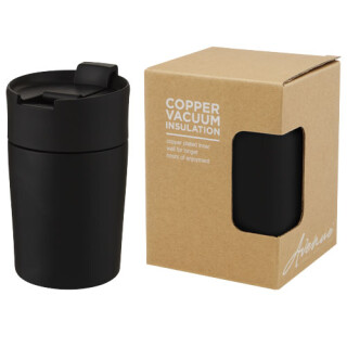 Nerezový termohrnek 180ml, s plastovým víčkem, černý