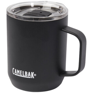 Nerezový termohrnek s uchem a plastovým víčkem, 350ml, černý