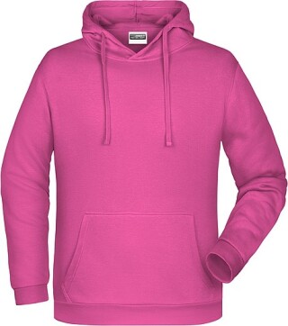 Pánská mikina s kapucí James Nicholson sweat hoodie men, růžová, vel. 4XL