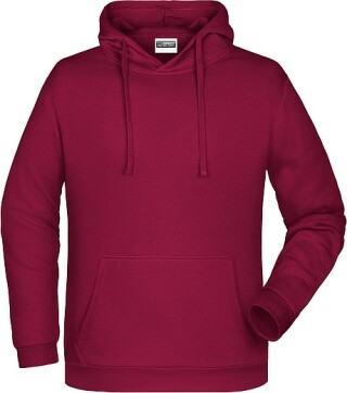 Pánská mikina s kapucí James Nicholson sweat hoodie men, vínová, vel. L