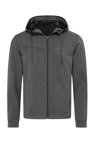Pánská mikina STEDMAN RECYCLED SCUBA JACKET MEN, antracitový melír, M
