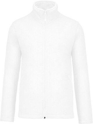 Pánská mikrofleecová mikina Kariban fleece jacket men, bílá, vel. S