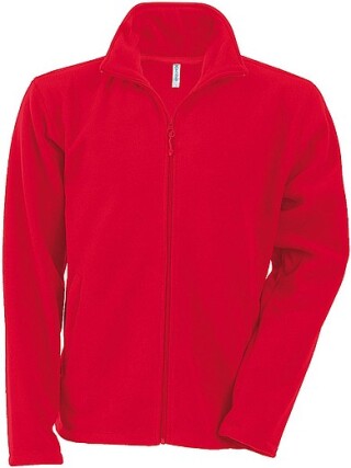Pánská mikrofleecová mikina Kariban fleece jacket men, červená, vel. M