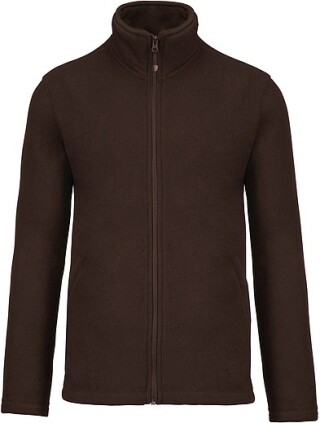 Pánská mikrofleecová mikina Kariban fleece jacket men, hnědá, vel. 3XL