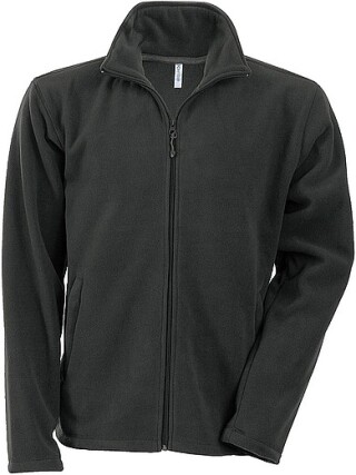 Pánská mikrofleecová mikina Kariban fleece jacket men, tmavě šedá, vel. 3XL