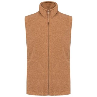 Pánská mikrofleecová vesta Kariban fleece vest men, hnědý melír, vel. S
