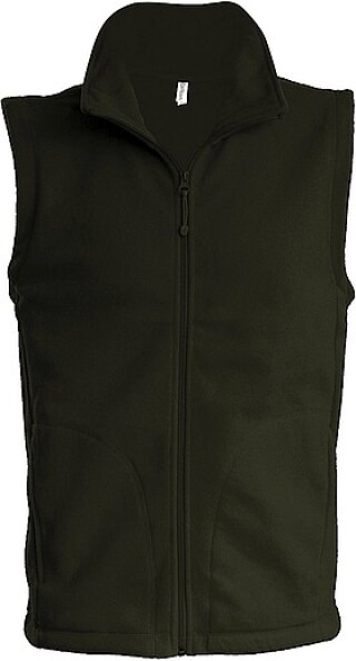 Pánská mikrofleecová vesta Kariban fleece vest men, vojenská tmavá zelená, vel. M