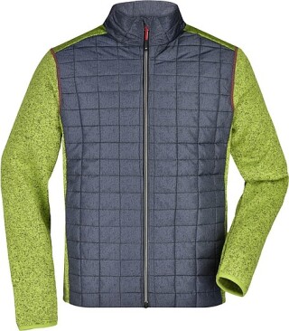 Pánská pletená bunda JAMES & NICHOLSON, jasně zelená/antracitová, XL
