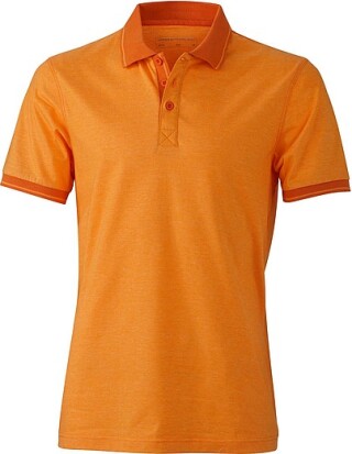 Pánská polokošile James Nicholson polo melange men, oranžová/tmavě oranžová, vel. S